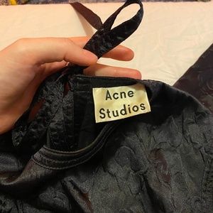 Acne Studios Darienne flower-embossed long satin dress